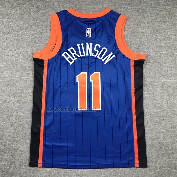 Camiseta Nino New York Knicks Jalen Brunson #11 Ciudad 2023-24 Azul